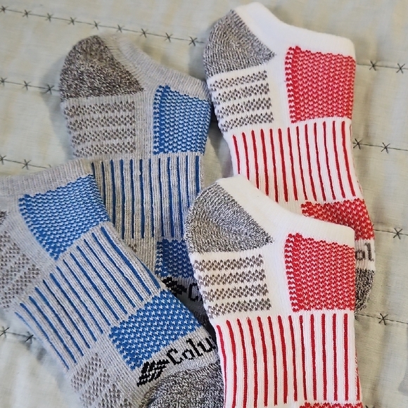 5 Pairs Columbia Athletic Socks Black and Red Performance Comfort - Picture 4 of 5